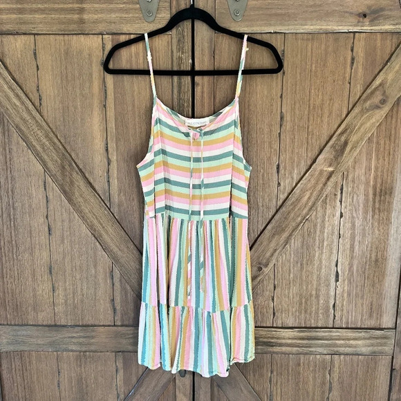 Self Contrast Athena Clover Rainbow Mini Dress Size Large - Picture 4 of 8
